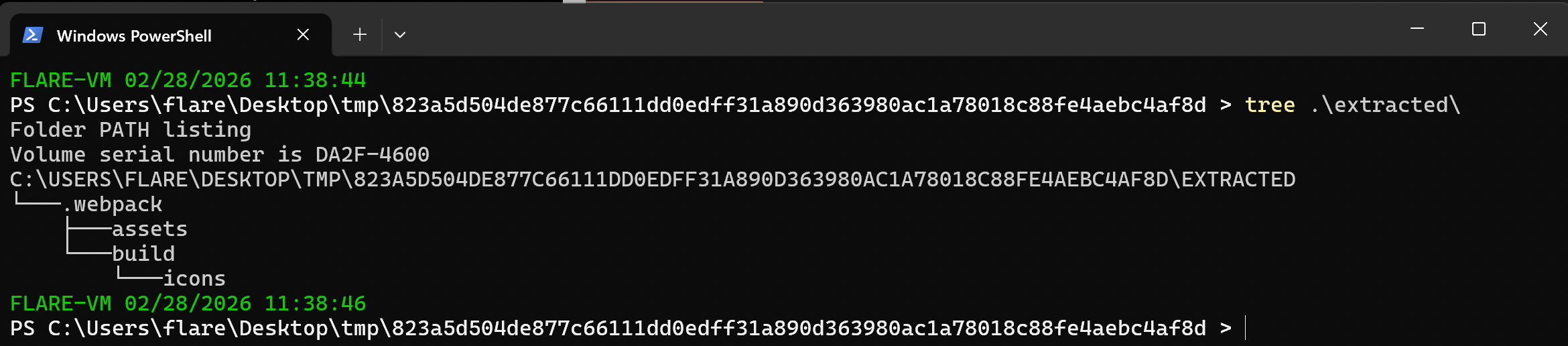 Extracted app.asar contents showing nodejs assets and webpack directories