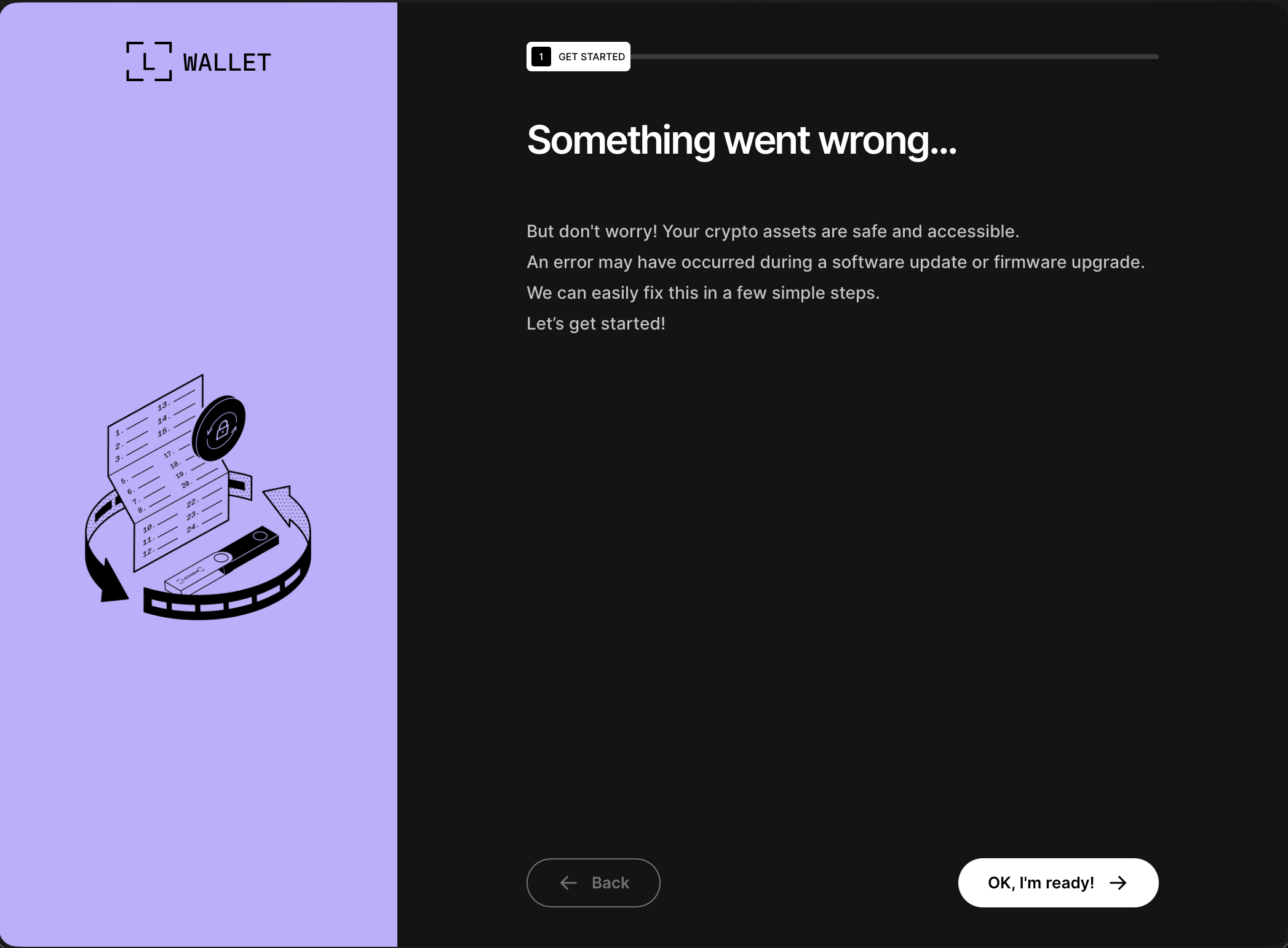 Ledger recovery step form as seen on filesystem